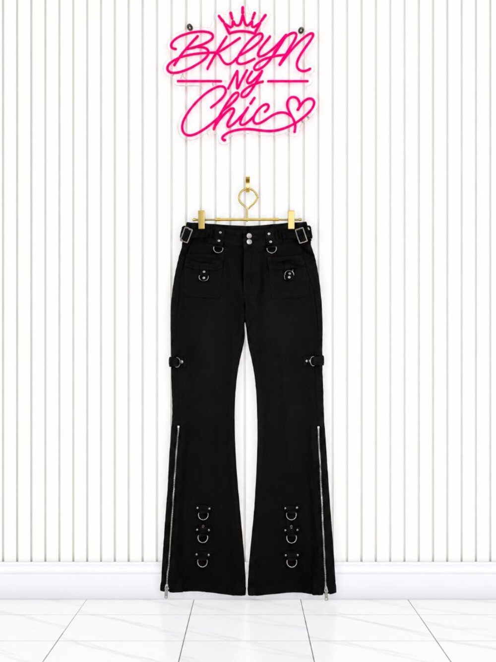 Y2K Grunge Black Patchwork Jeans-Black